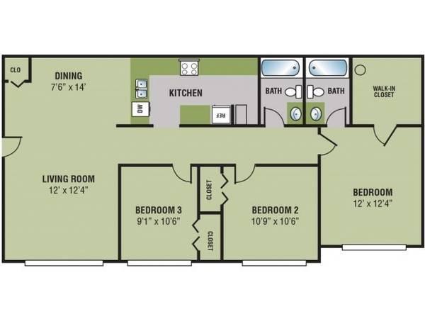 Claim your spot! 3 Bed / 2 Bath available!