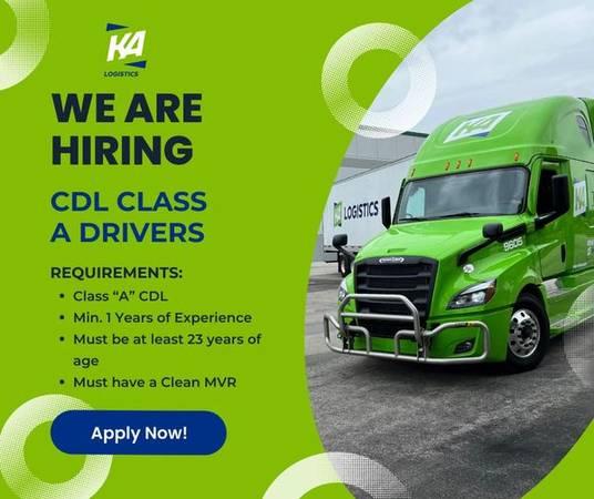 ?NOW HIRING CDL CLASS A DRIVERS. OTR OR REGIONAL. UP TO .65cpm